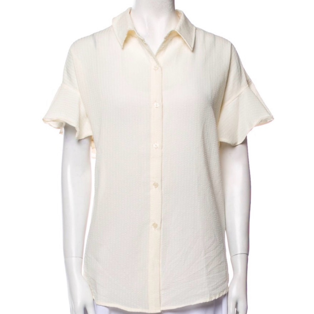 Max Mara Studio Cream Textured Blouse